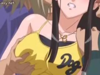 Brunette Anime femme fatale Gets Rubbed